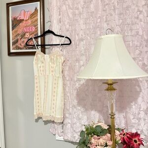 Forever 21 Cream Floral Lace Chemise